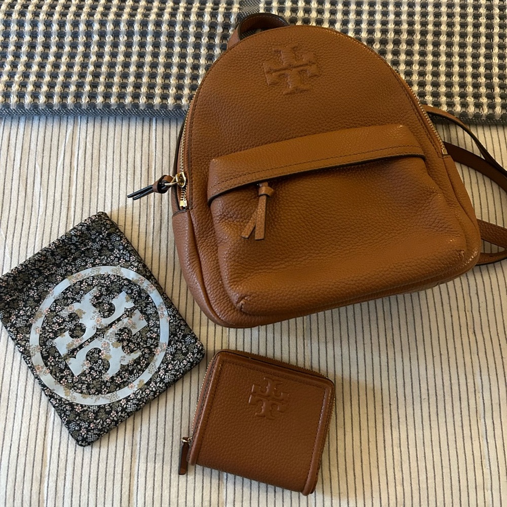 Tory Burch bundle, wallet, backpack, fabric pouch